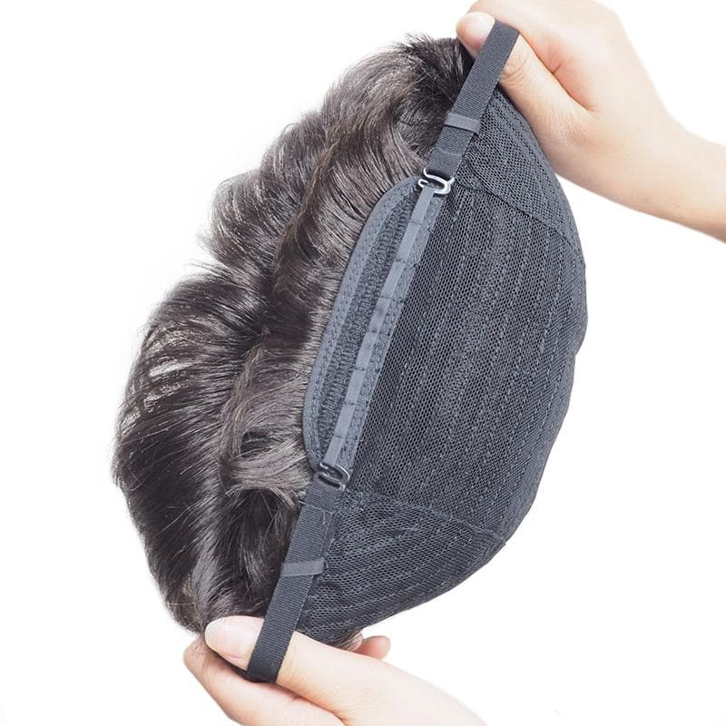 Short Pixie Human Hair Wigs With Bangs Free Parted Glueless Dark Brown Natural Black E-LITCHI Hair