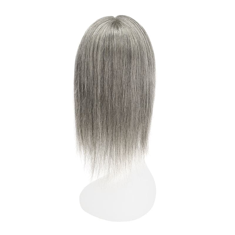 salt and pepper human hair topper