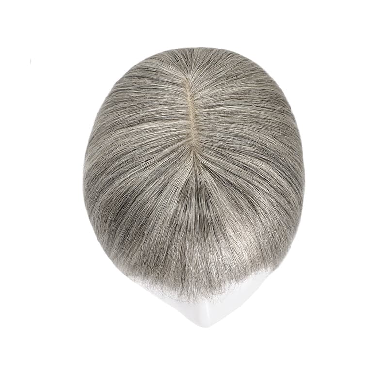 salt and pepper grey human hair toppers