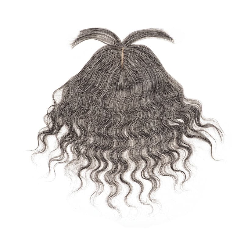 Susan ︳Mixed Grey 10*12 Silk Base Wavy Human Hair Topper E-LITCHI Hair