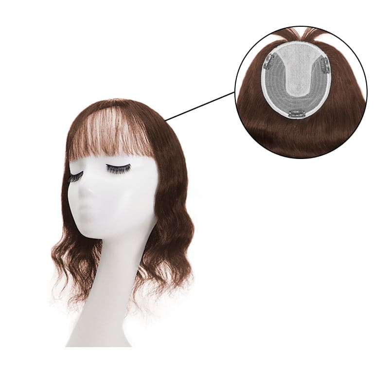 Brown 13*15cm Silk Base Human Hair Topper E-LITCHI