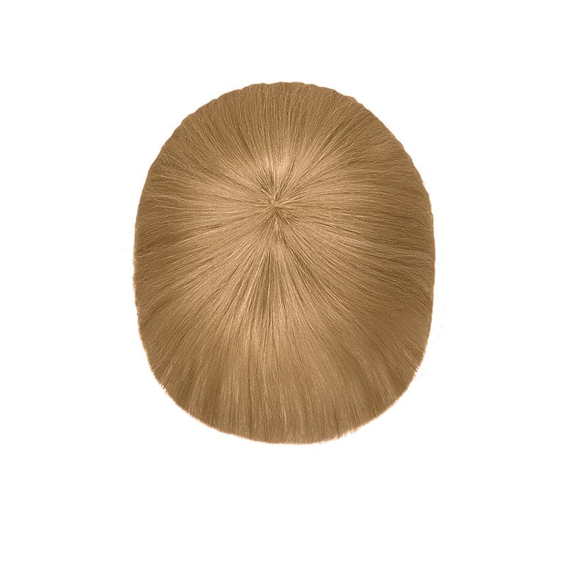 Light Brown Human Hair Topper With Bang For Women Thinning Crown 10*10cm Base E-LITCHI