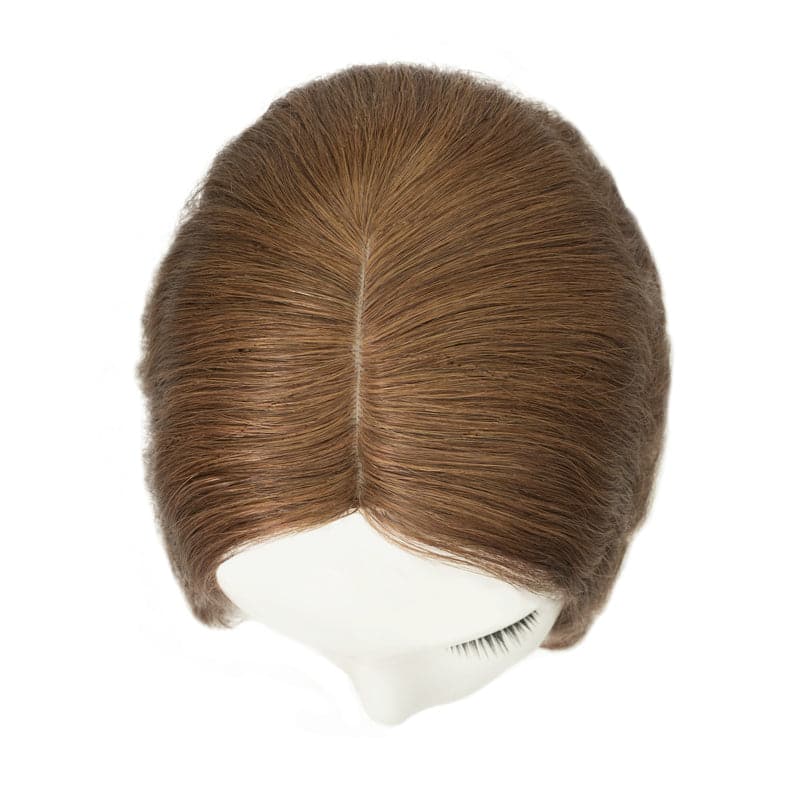 Wavy Human Hair Topper Light Brown 13*15cm Silk Base E-LITCHI