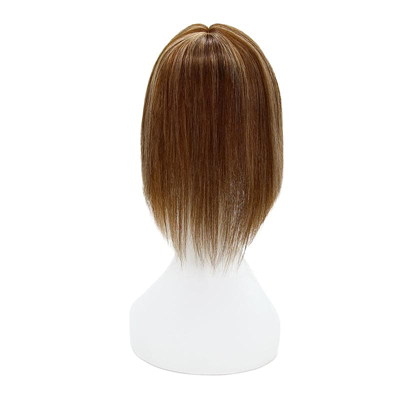 Susan ︳Clip in Bangs Hair Topper For Women, 6-18", 10*12cm Base, Mix Brown Dark Blonde E-LITCHI