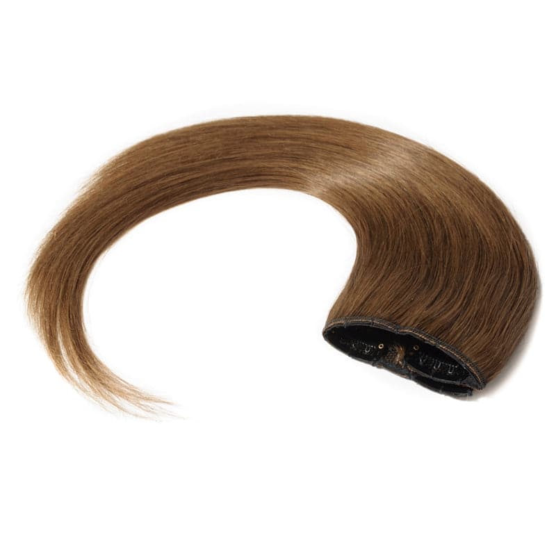 Brown Clip In Human Hair Extensions Natural Straight Single Weft Light Volume E-LITCHI® Hair