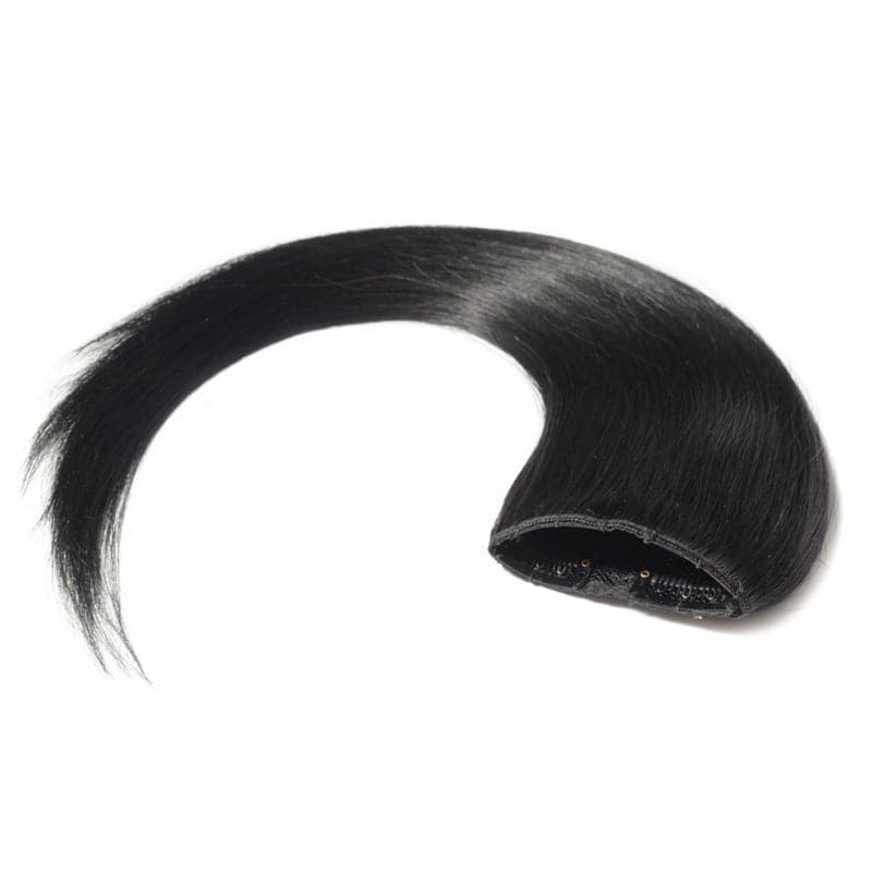 Black Clip In Human Hair Extensions Natural Straight Single Weft Light Volume E-LITCHI® Hair