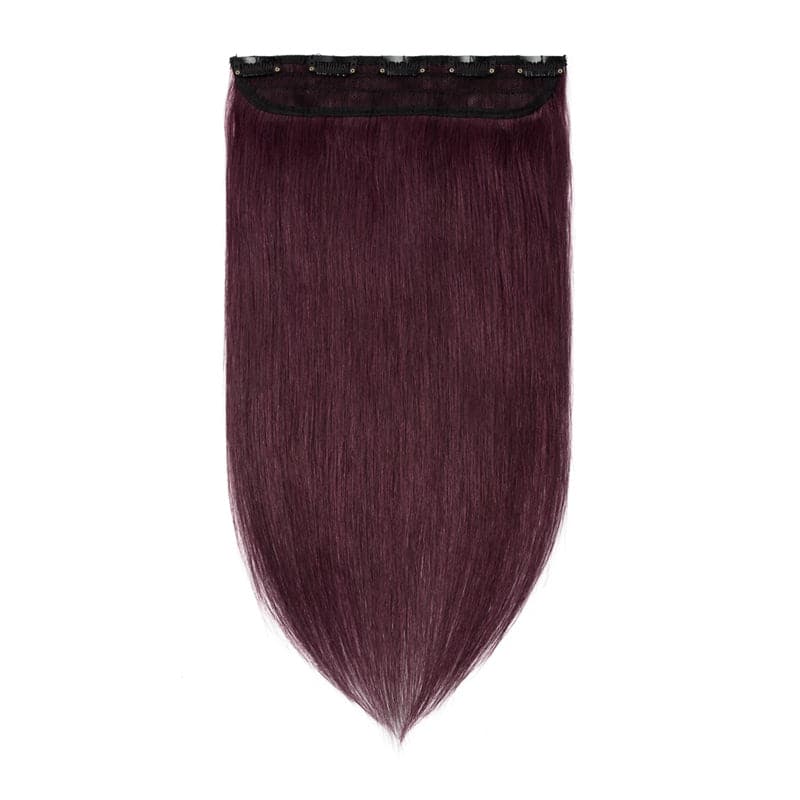 Clip Ins Human Hair Extension Single Weft Wine Red Light Volume E-LITCHI