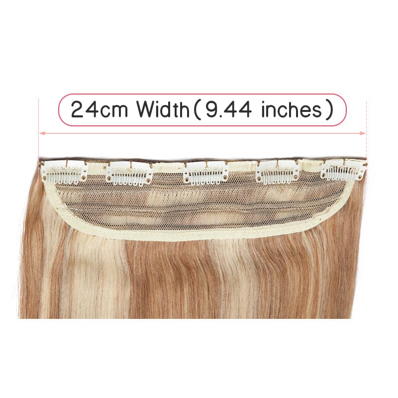 Bronde Highlights Clip In Human Hair Extensions Natural Straight Single Weft Full Volume E-LITCHI® Hair