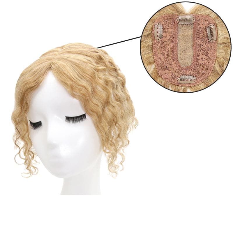Susan ︳Bronde Highlight Curly Human Hair Topper For Thinning Crown 10*12cm Silk Base E-LITCHI® Hair
