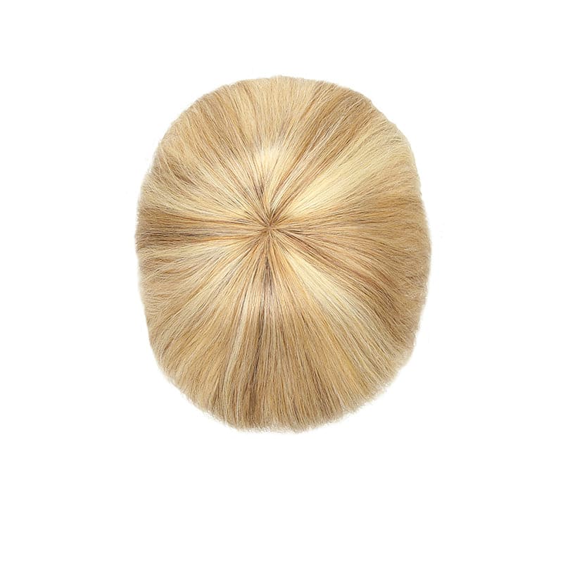Bronde Highlights Human Hair Topper With Bang For Women Thinning Crown 10*10cm Base E-LITCHI