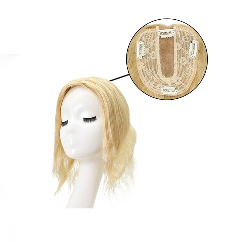 Susan ︳Blonde Highlight Wavy Human Hair Topper For Thinning Crown 10*12cm Silk Base E-LITCHI® Hair