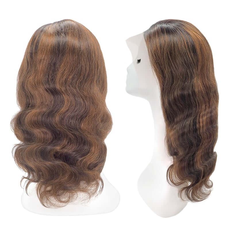Perruques de cheveux humains avant en dentelle 13x4 côté droit ou ondulé avec raie longue coiffure toutes les nuances