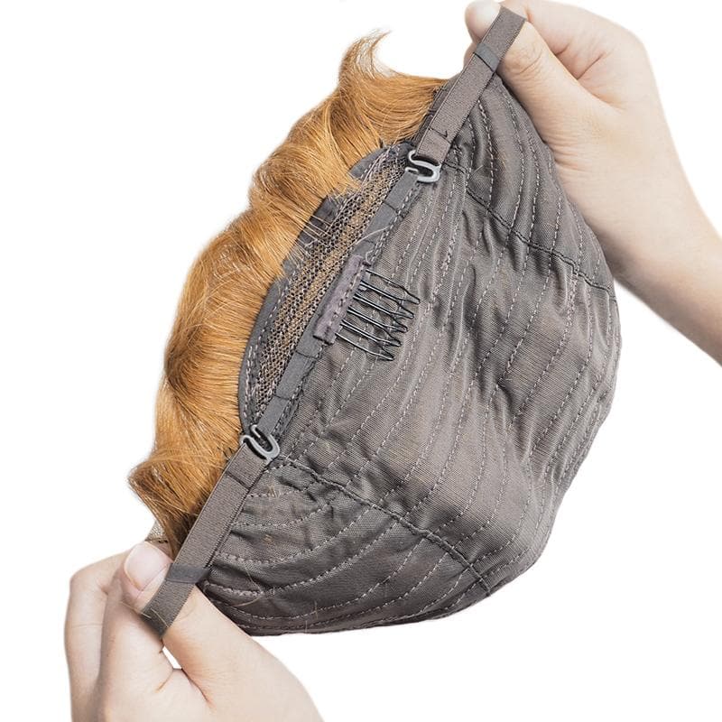 Short Pixie Cut Human Hair Wigs Lace Front Wavy Bob Wig Black Blonde & Ombre E-LITCHI Hair