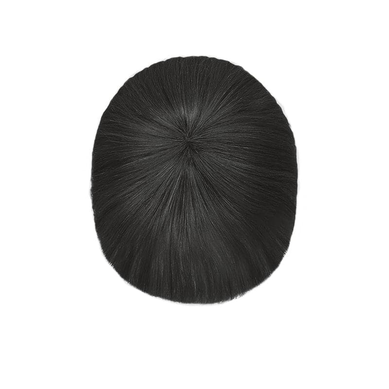 Natural Black Human Hair Topper With Bang For Women Thinning Crown 10*10cm Base E-LITCHI