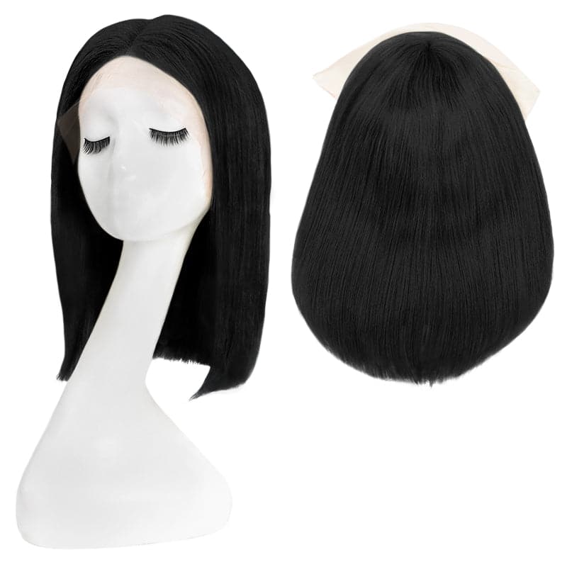 Lace Front 13x4 Human Hair Wigs Bob Straight Natural Black Middle Parted E-LITCHI Hair