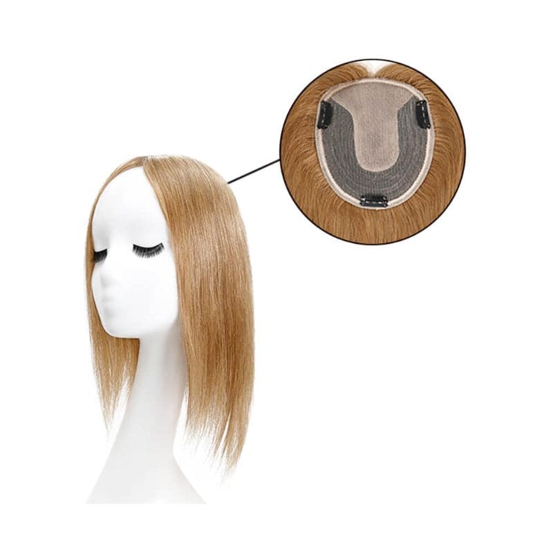 Human Hair Topper For Thinning Hair Dark Blonde 13*15cm Silk Base