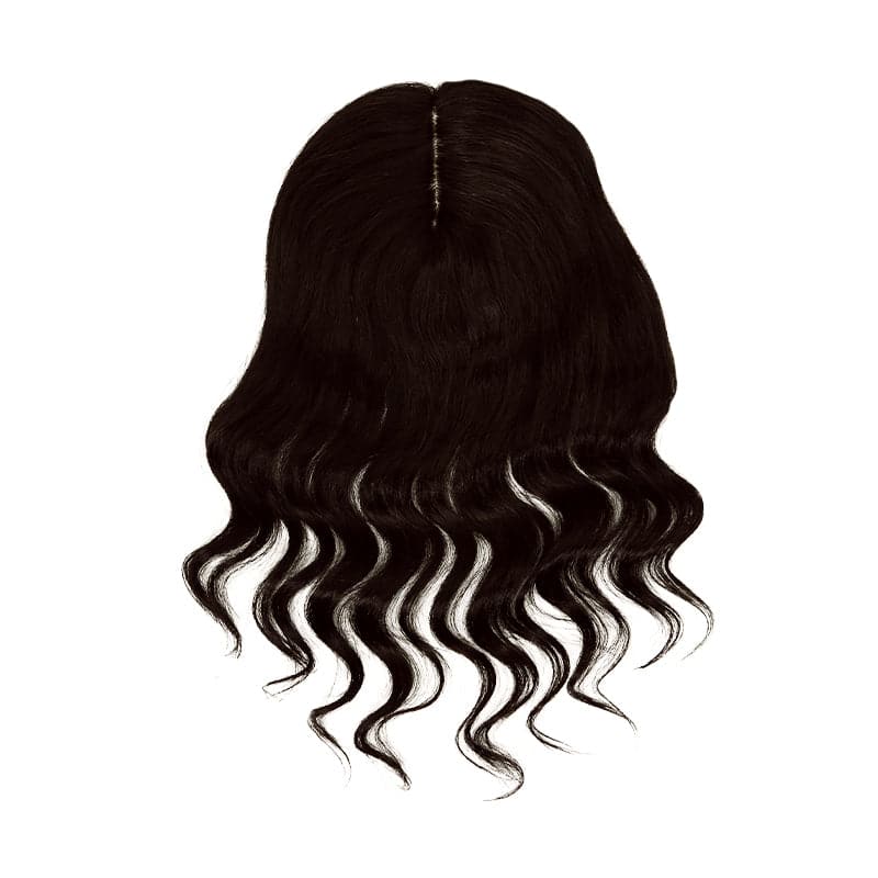 Susan ︳Wavy Human Hair Topper For Thinning Crown 10*12cm Dark Brown Silk Base E-LITCHI
