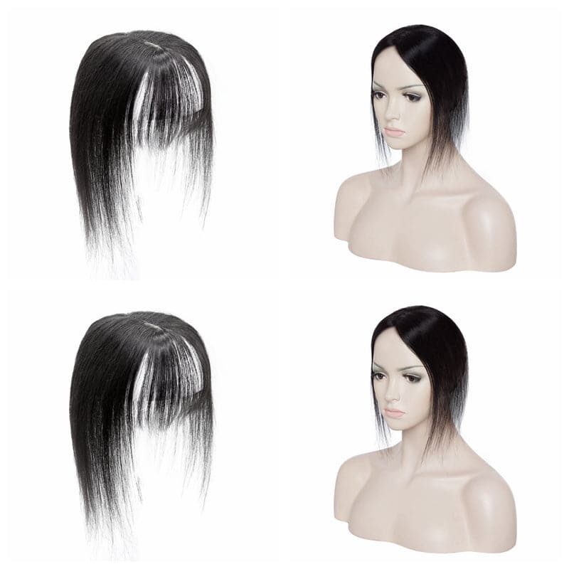 Black human hair toppers