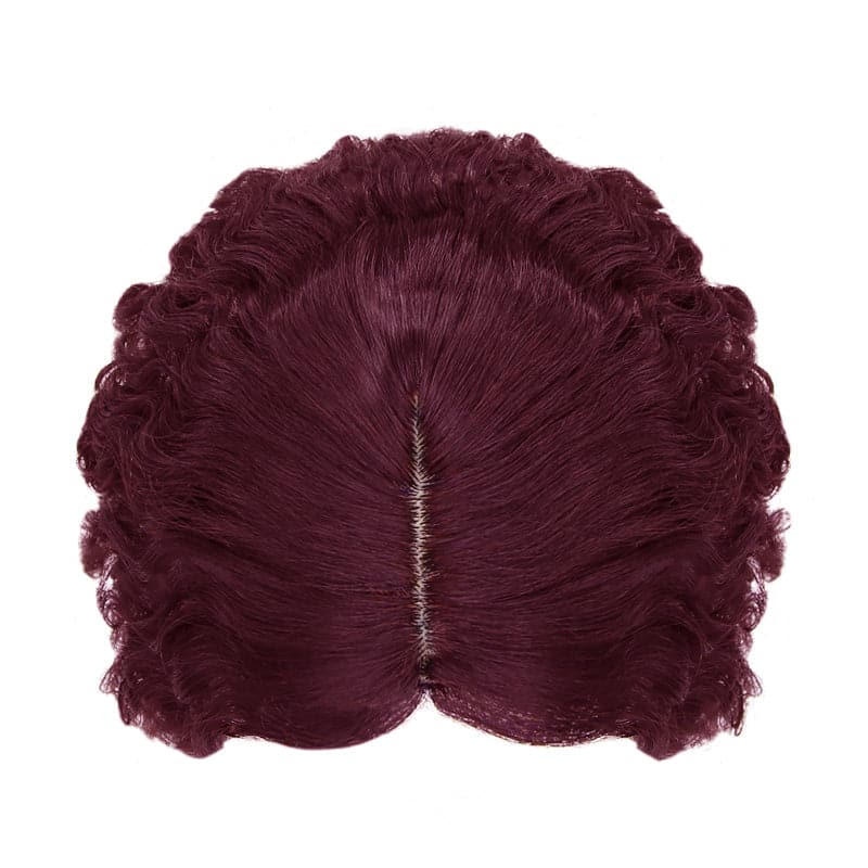 Susan ︳Curly Human Hair Topper For Thinning Crown 10*12cm Silk Base Wine Red E-LITCHI