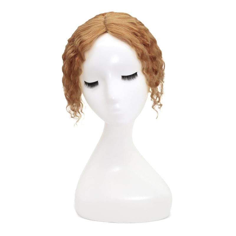 Susan Curly Human Hair Topper For Thinning Crown Light Brown