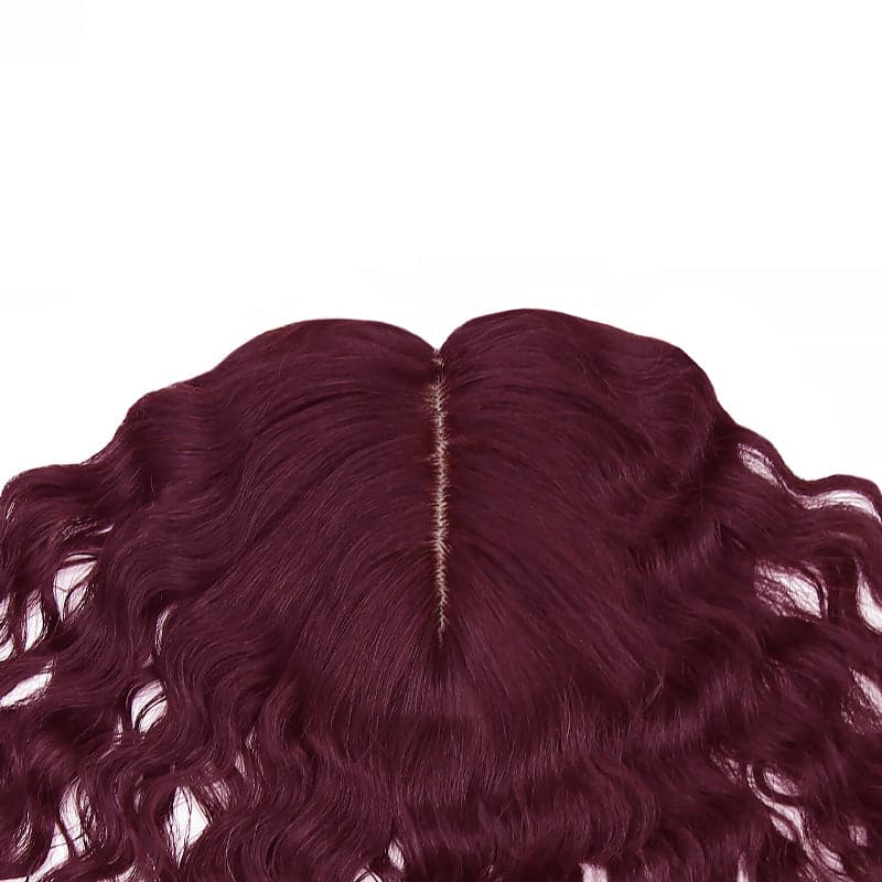 Susan ︳Curly Human Hair Topper For Thinning Crown 10*12cm Silk Base Wine Red E-LITCHI