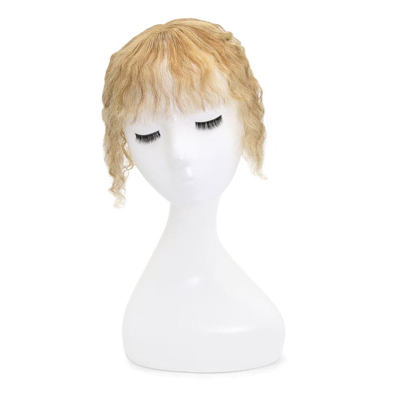 Susan ︳Bronde Highlight Curly Human Hair Topper With Bang For Thinning Crown 10*12cm Silk Base E-LITCHI® Hair