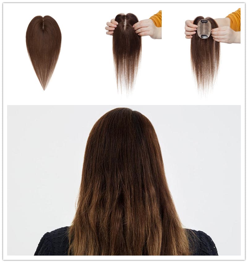 brunette human hair toppers