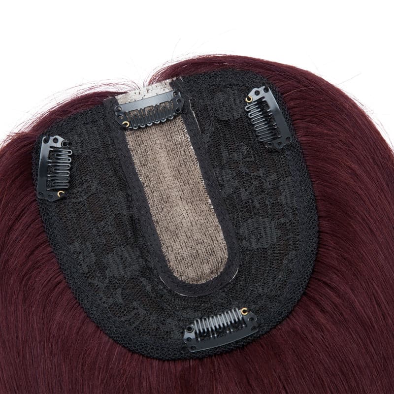 Susan ︳Wine Red 10*12 Base Human Hair Topper E-LITCHI