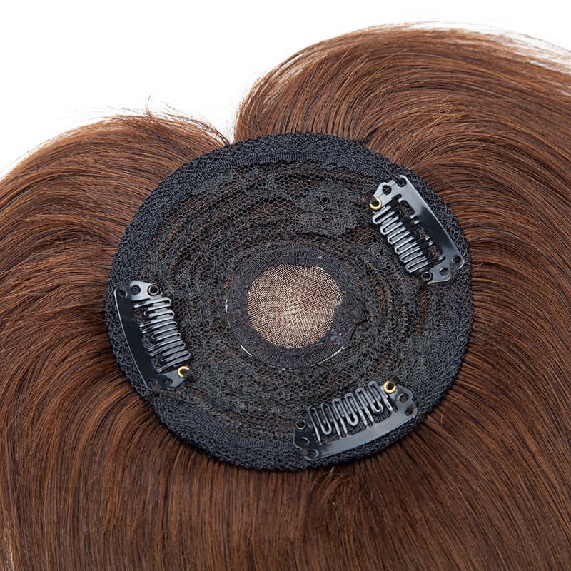 Brown 10*10 Base Human Hair Topper With Bang E-LITCHI