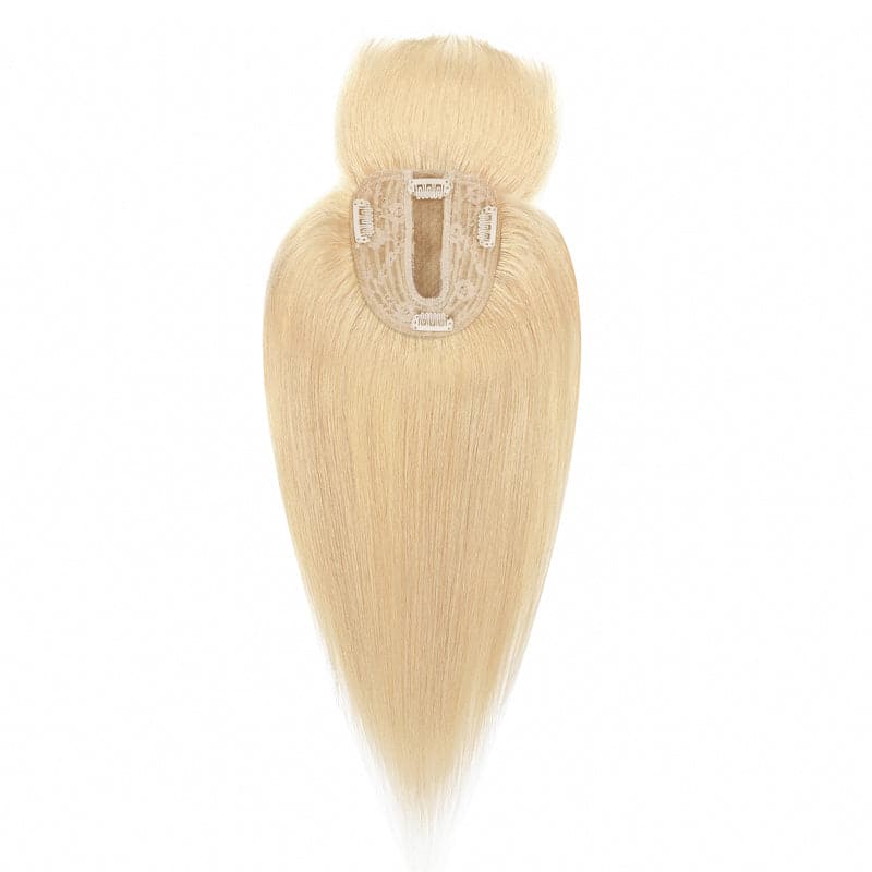 Susan ︳Platinum Blonde Human Hair Topper With Bang For Women Thinning Crown 10*12cm Base E-LITCHI