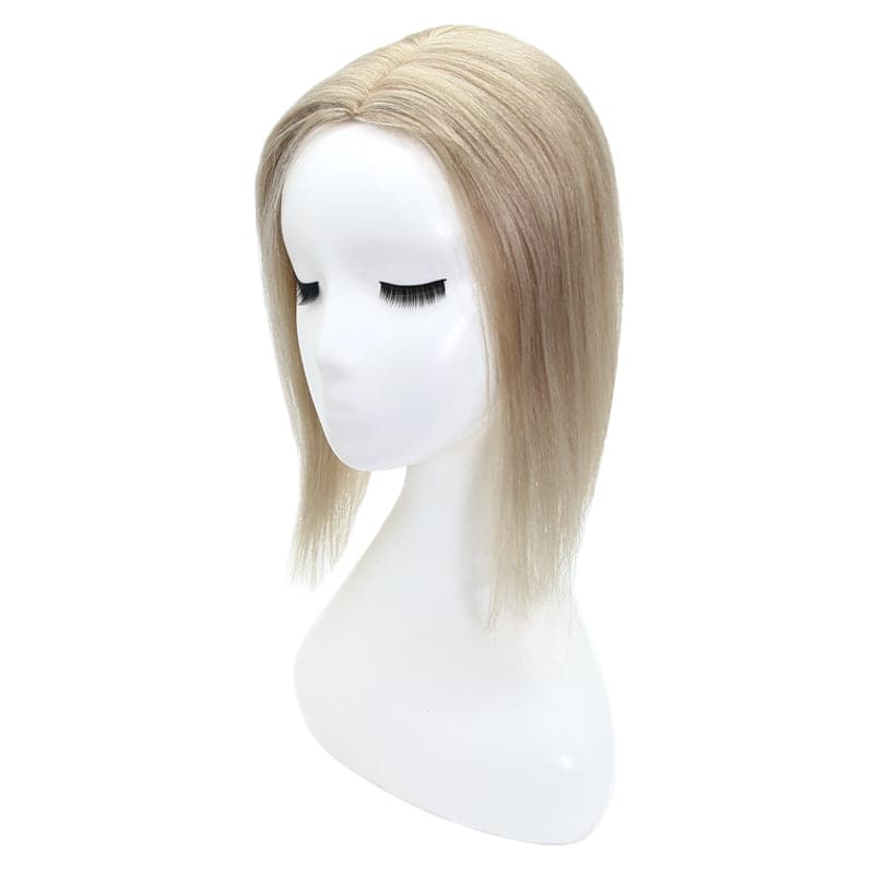 Susan ︳Blonde Gray Human Hair Topper For Women Thinning Crown 10*12cm Silk Base E-LITCHI