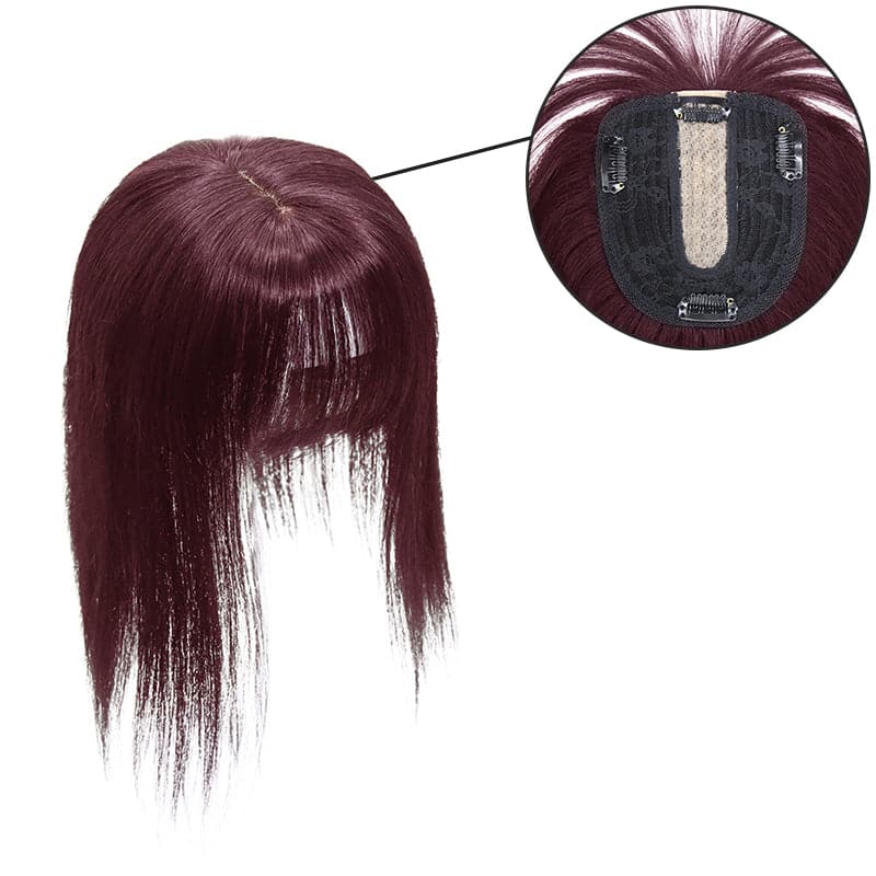 Susan ︳Wine Red 10*12 Base Human Hair Topper E-LITCHI