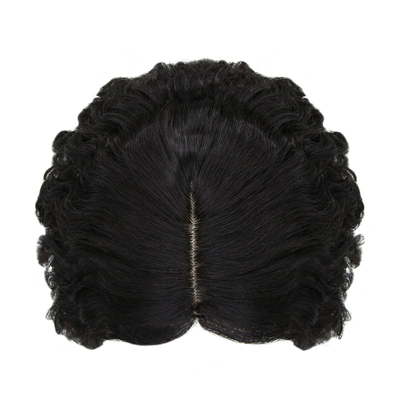 Susan ︳Curly Human Hair Topper For Thinning Crown 10*12cm Silk Base Jet Black E-LITCHI