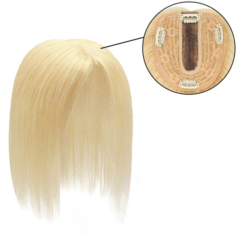Susan ︳Platinum Blonde Human Hair Topper For Women Thinning Crown 10*12cm Silk Base E-LITCHI