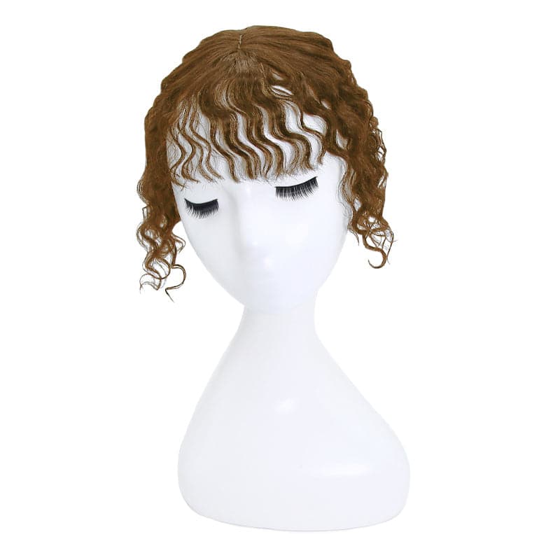 Susan ︳Curly Hair Topper With Bang For Thinning Crown 10*12cm Silk Base Light Brown E-LITCHI