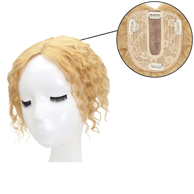 Susan ︳Curly Human Hair Topper For Thinning Crown 10*12cm Silk Base Natural Blonde E-LITCHI® Hair