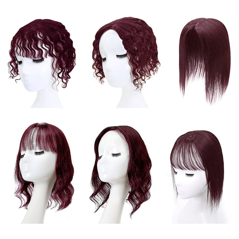 Susan ︳Wine Red 10*12 Base Human Hair Topper E-LITCHI