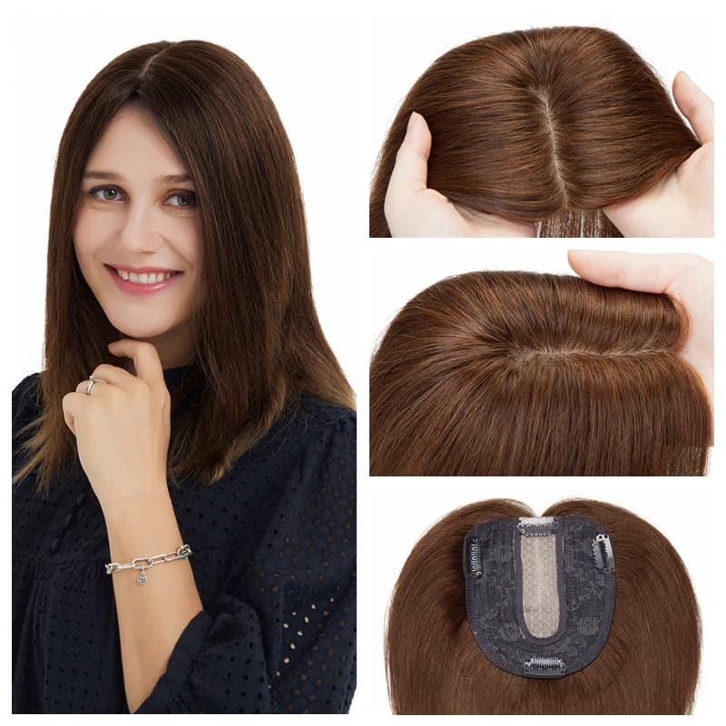 Susan ︳Medium Brown Human Hair Topper For Women Thinning Crown 10*12cm Silk Base E-LITCHI