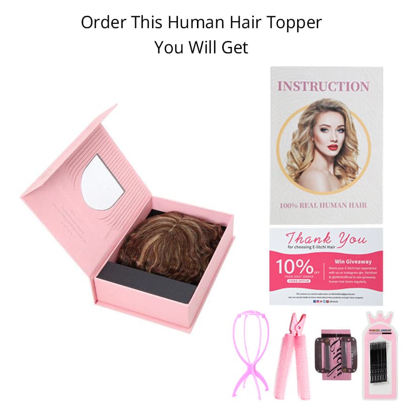 Susan ︳Curly Human Hair Topper For Thinning Crown 10*12cm Silk Base Bleach Blonde E-LITCHI® Hair