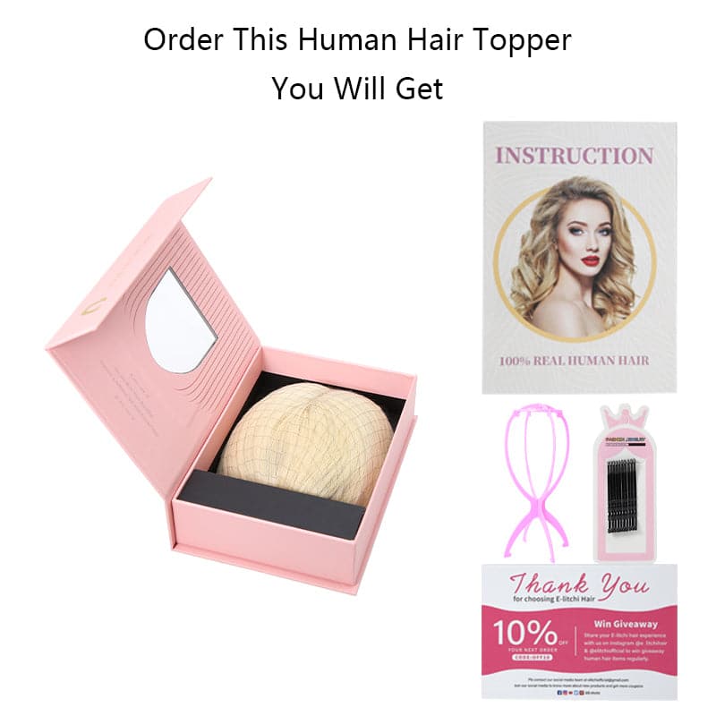Light Auburn 10*12 Silk Base Human Hair Topper E-LITCHI