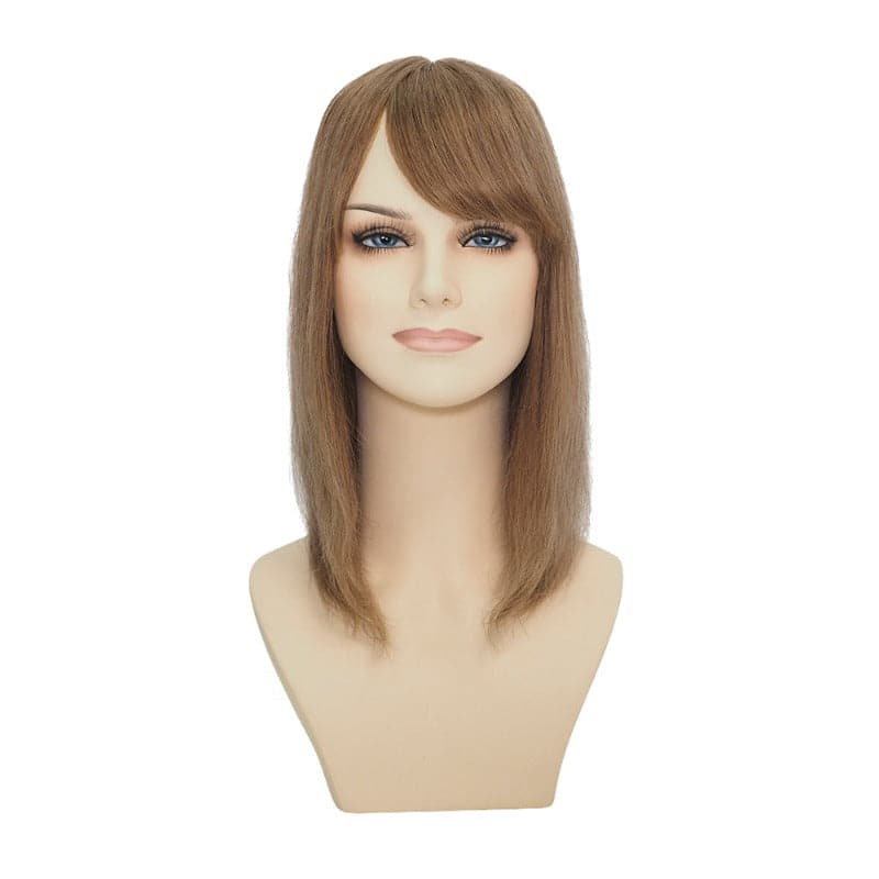 Human Hair Topper With Bangs For Women Hair Loss 13*13cm Silk Base All Shades E-LITCHI Hair