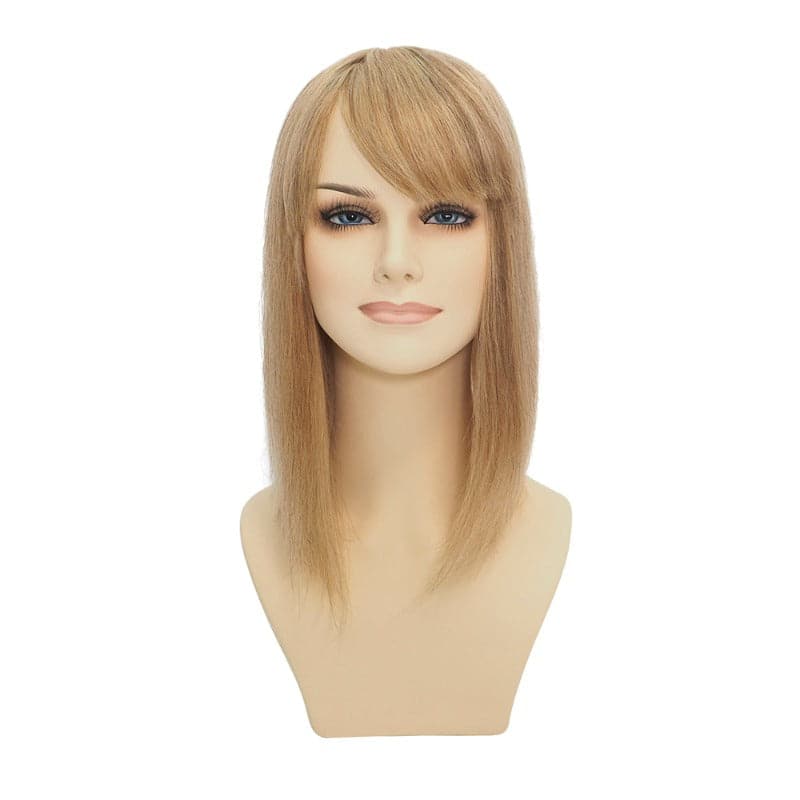 Human Hair Topper With Bangs For Women Hair Loss 13*13cm Silk Base All Shades E-LITCHI Hair