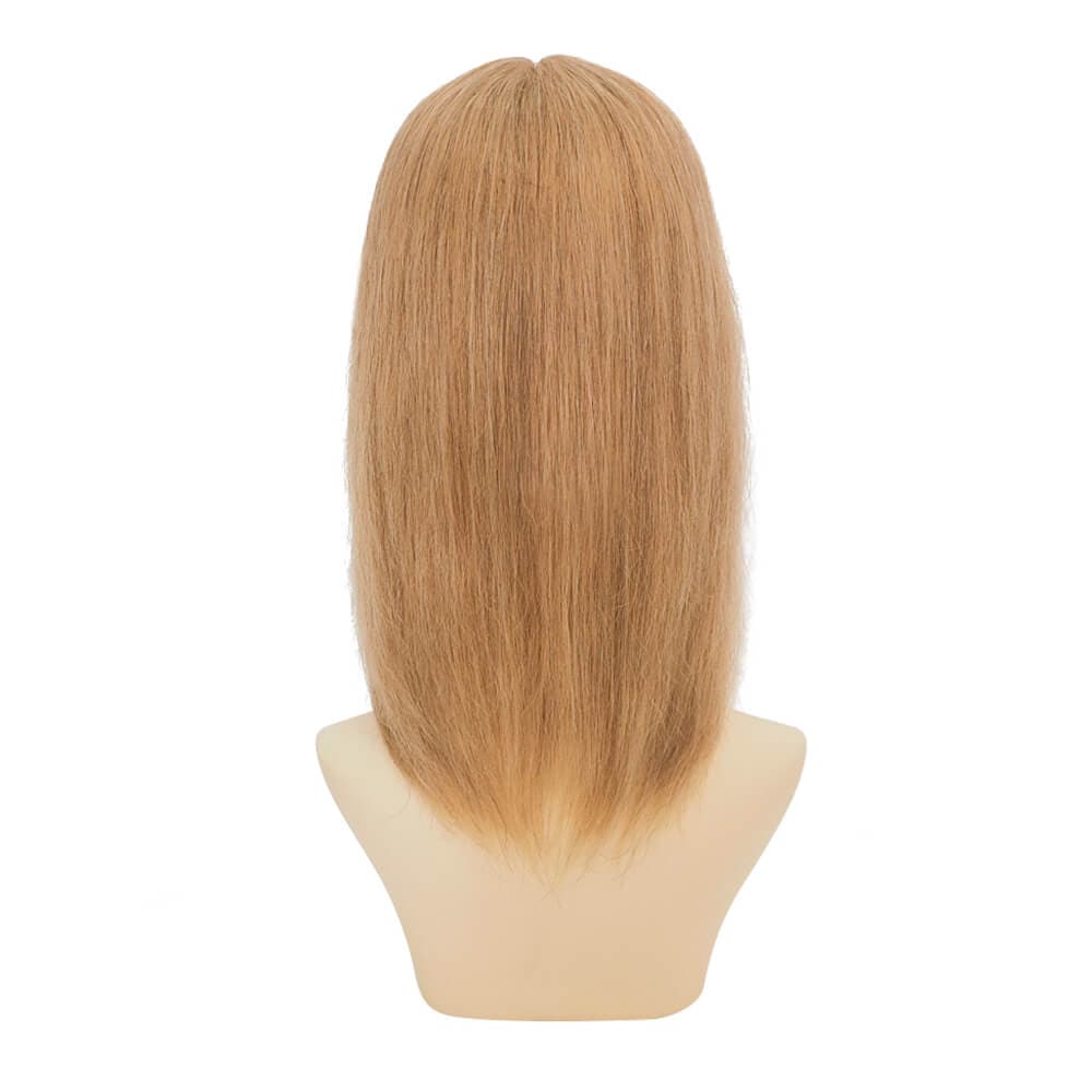 Human Hair Topper With Bangs For Women Hair Loss 13*13cm Silk Base All Shades