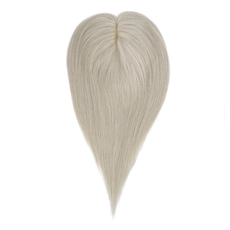 Sandy Grey Human Hair Topper For Thinning Hair 13*15cm Silk Base E-LITCHI