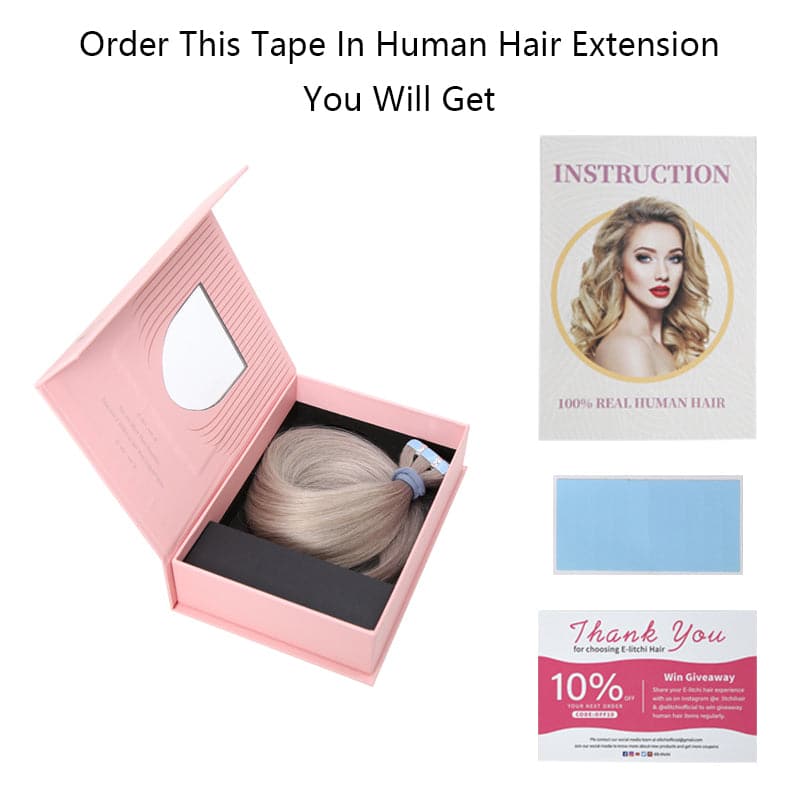 Eco-Friendly Packaging of Black Straight Tape Hair Extensions