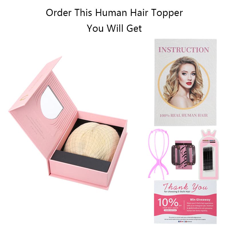 Susan ︳Light Auburn Human Hair Topper With Bang For Women Thinning Crown 10*12cm Base E-LITCHI