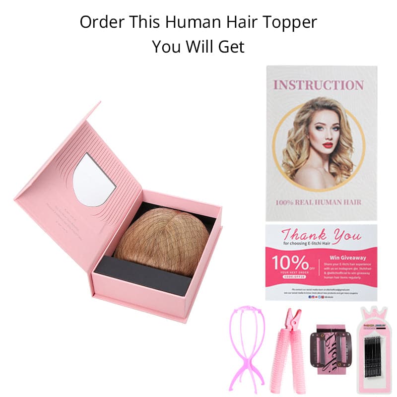 Human Hair Topper For Women Thinning Hair 15*16cm Silk Base Clearance E-LITCHI® Hair