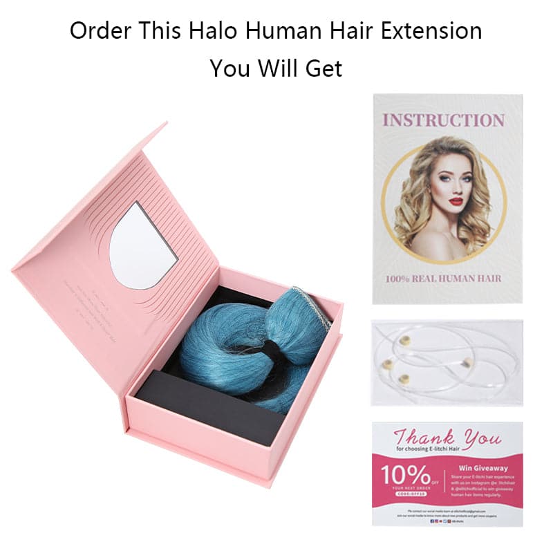 Red Halo Human Hair Extension For Thin Hair Full Volume E-LITCHI