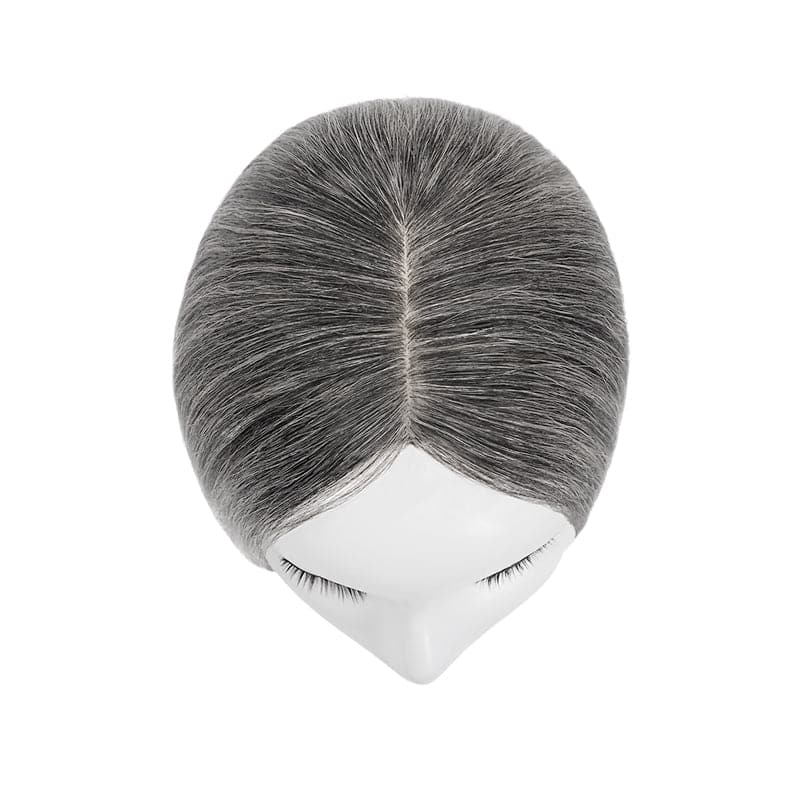 grey human hair toppers