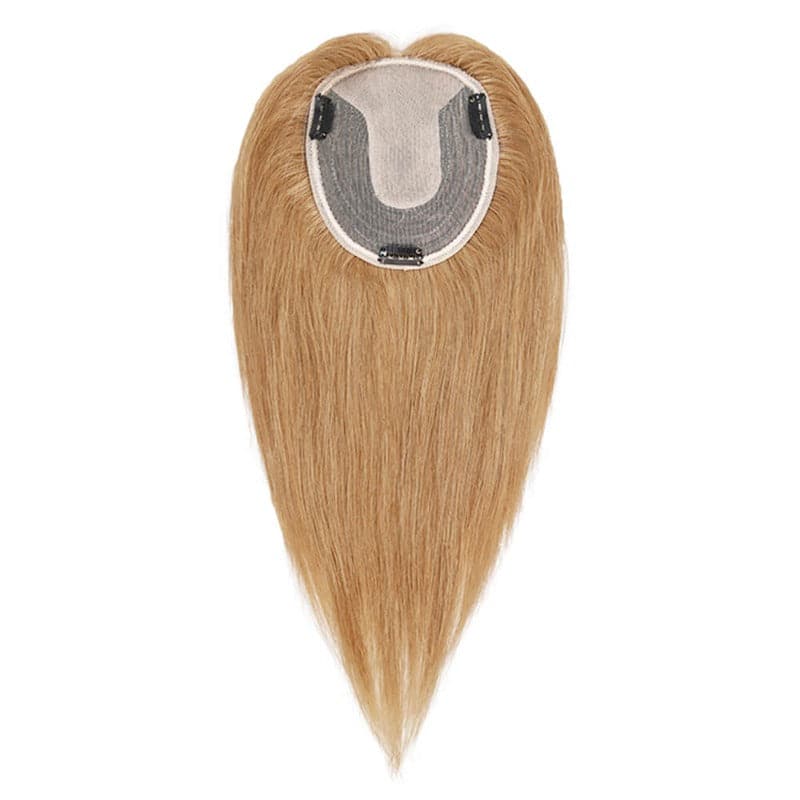 Human Hair Topper For Thinning Hair Dark Blonde 13*15cm Silk Base